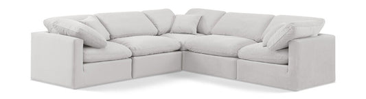 Meridian Furniture - Indulge Cream Velvet Modular Sectional - 5Pc - 147Cream-Sec5C veiw 1