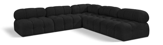 Meridian Furniture - Ames Black Boucle Fabric Modular Sectional - 5Pc - 611Black-Sec5C veiw 1