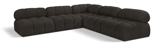 Meridian Furniture - Ames Brown Boucle Fabric Modular Sectional - 5Pc - 611Brown-Sec5C veiw 1