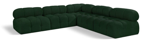 Meridian Furniture - Ames Green Boucle Fabric Modular Sectional - 5Pc - 611Green-Sec5C veiw 1