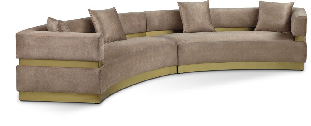Meridian Furniture - Belsa Beige Velvet 2pc. Sectional - 694Beige-Sectional veiw 1
