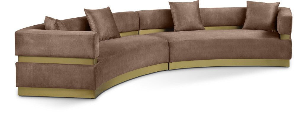 Meridian Furniture - Belsa Brown Velvet 2pc. Sectional - 694Brown-Sectional veiw 1