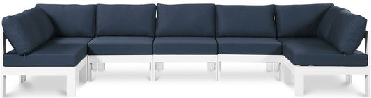 Meridian Furniture - Nizuc Navy Water Resistant Fabric Outdoor Patio Modular Sectional - 7Pc - 375Navy-Sec7C veiw 1