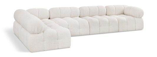 Meridian Furniture - Ames Cream Boucle Fabric Modular Sectional - 5Pc - 611Cream-Sec5A veiw 1