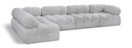 Meridian Furniture - Ames Grey Boucle Fabric Modular Sectional - 5Pc - 611Grey-Sec5A veiw 1