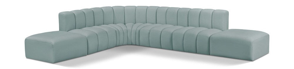 Meridian Furniture - Arc Mint Green Vegan Leather Modular Sofa - 7Pc - 101Mint-S7A veiw 1