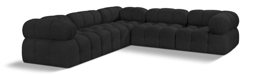 Meridian Furniture - Ames Black Boucle Fabric Modular Sectional - 5Pc - 611Black-Sec5D veiw 1