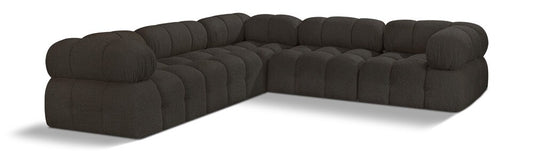 Meridian Furniture - Ames Brown Boucle Fabric Modular Sectional - 5Pc - 611Brown-Sec5D veiw 1