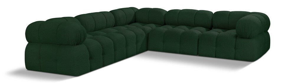Meridian Furniture - Ames Green Boucle Fabric Modular Sectional - 5Pc - 611Green-Sec5D veiw 1