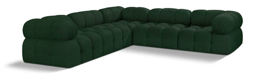 Meridian Furniture - Ames Green Boucle Fabric Modular Sectional - 5Pc - 611Green-Sec5D veiw 1