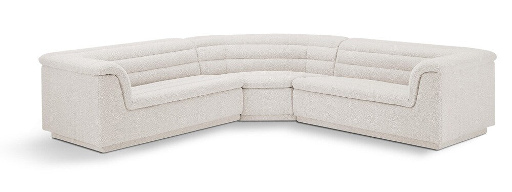 Meridian Furniture - Cascade Cream Boucle Fabric Modular Sectional - 3Pc - 193Cream-Sectional veiw 1