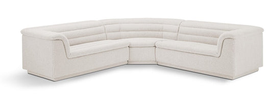 Meridian Furniture - Cascade Cream Boucle Fabric Modular Sectional - 3Pc - 193Cream-Sectional veiw 1