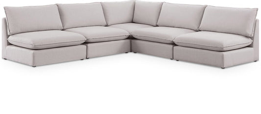Meridian Furniture - Mackenzie Beige Durable Linen Textured Modular Sectional - 5Pc - 688Beige-Sec5C veiw 1