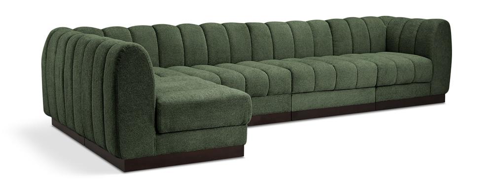 Meridian Furniture - Quinn Green Chenille Fabric Modular Sectional - 5Pc - 124Green-Sec5A veiw 1