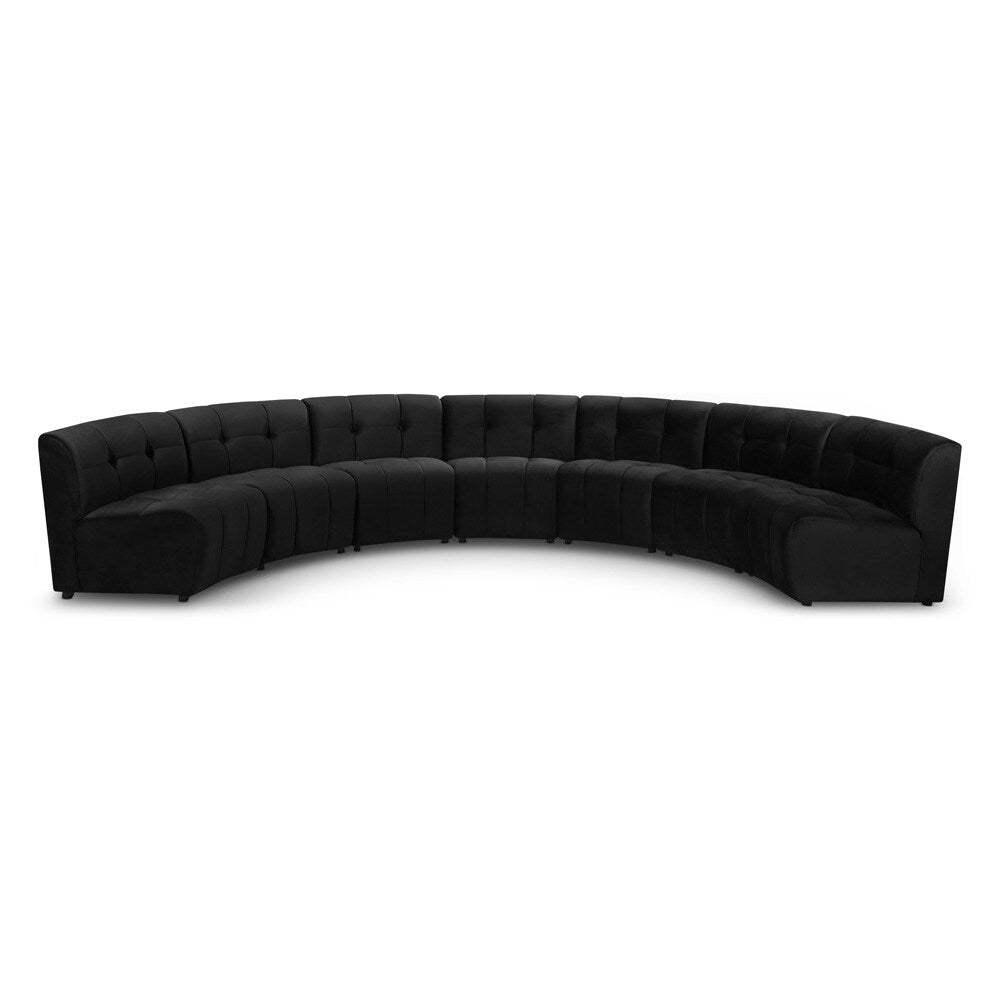 Meridian Furniture - Limitless Black Velvet 7pc. Modular Sectional - 645Black-7PC veiw 1