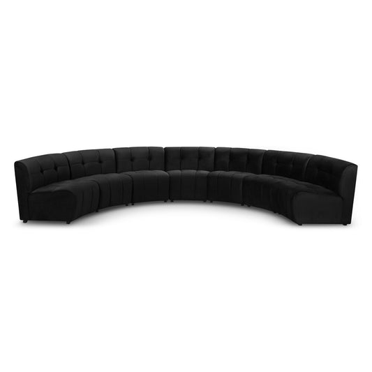 Meridian Furniture - Limitless Black Velvet 7pc. Modular Sectional - 645Black-7PC veiw 1