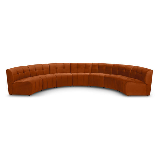 Meridian Furniture - Limitless Cognac Velvet 7pc. Modular Sectional - 645Cognac-7PC veiw 1