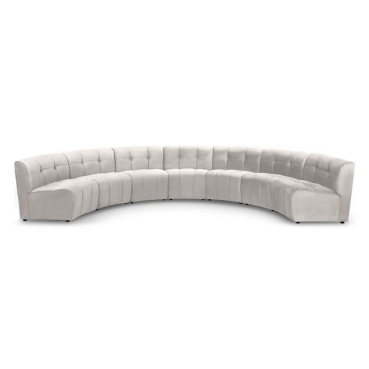 Meridian Furniture - Limitless Cream Velvet 7pc. Modular Sectional - 645Cream-7PC veiw 1