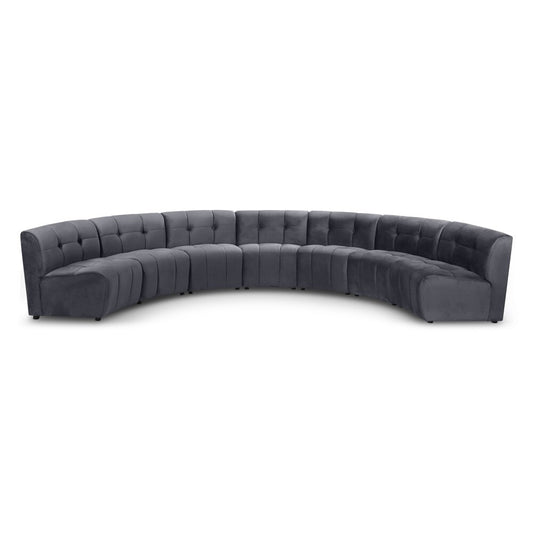 Meridian Furniture - Limitless Grey Velvet 7pc. Modular Sectional - 645Grey-7PC veiw 1