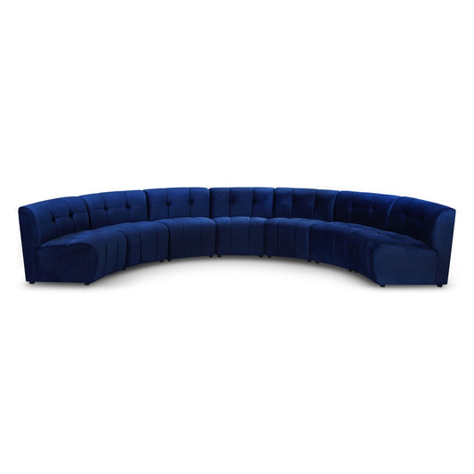 Meridian Furniture - Limitless Navy Velvet 7pc. Modular Sectional - 645Navy-7PC veiw 1