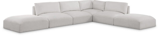 Meridian Furniture - Ease Cream Polyester Fabric Modular Sectional - 6Pc - 696Cream-Sec6E veiw 1