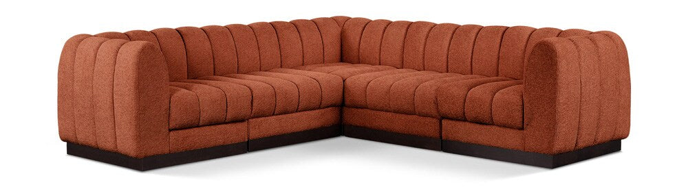 Meridian Furniture - Quinn Cognac Chenille Fabric Modular Sectional - 5Pc - 124Cognac-Sec5C veiw 1
