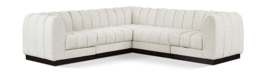 Meridian Furniture - Quinn Cream Chenille Fabric Modular Sectional - 5Pc - 124Cream-Sec5C veiw 1
