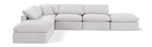 Meridian Furniture - Indulge Cream Velvet Modular Sectional - 6Pc - 147Cream-Sec6E veiw 1