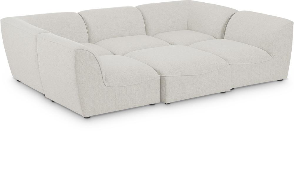 Meridian Furniture - Miramar Cream Durable Linen Textured Modular Sectional - 6Pc - 683Cream-Sec6C veiw 1