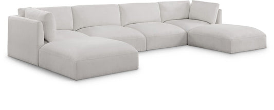 Meridian Furniture - Ease Cream Polyester Fabric Modular Sectional - 6Pc - 696Cream-Sec6C veiw 1