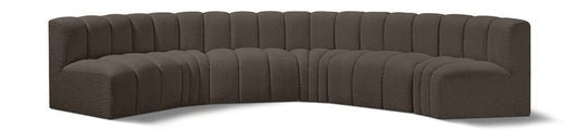 Meridian Furniture - Arc Brown Boucle Fabric Modular Sofa - 6Pc - 102Brown-S6B veiw 1