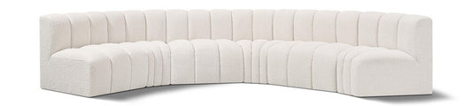 Meridian Furniture - Arc Cream Boucle Fabric Modular Sofa - 6Pc - 102Cream-S6B veiw 1
