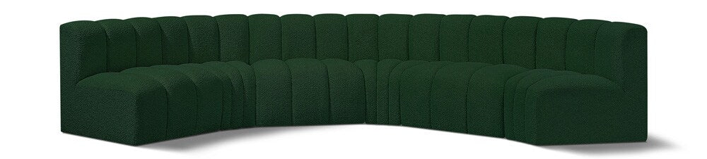 Meridian Furniture - Arc Green Boucle Fabric Modular Sofa - 6Pc - 102Green-S6B veiw 1