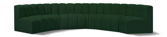 Meridian Furniture - Arc Green Boucle Fabric Modular Sofa - 6Pc - 102Green-S6B veiw 1