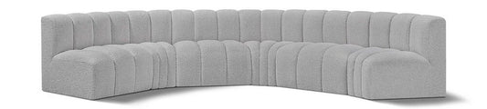Meridian Furniture - Arc Grey Boucle Fabric Modular Sofa - 6Pc - 102Grey-S6B veiw 1
