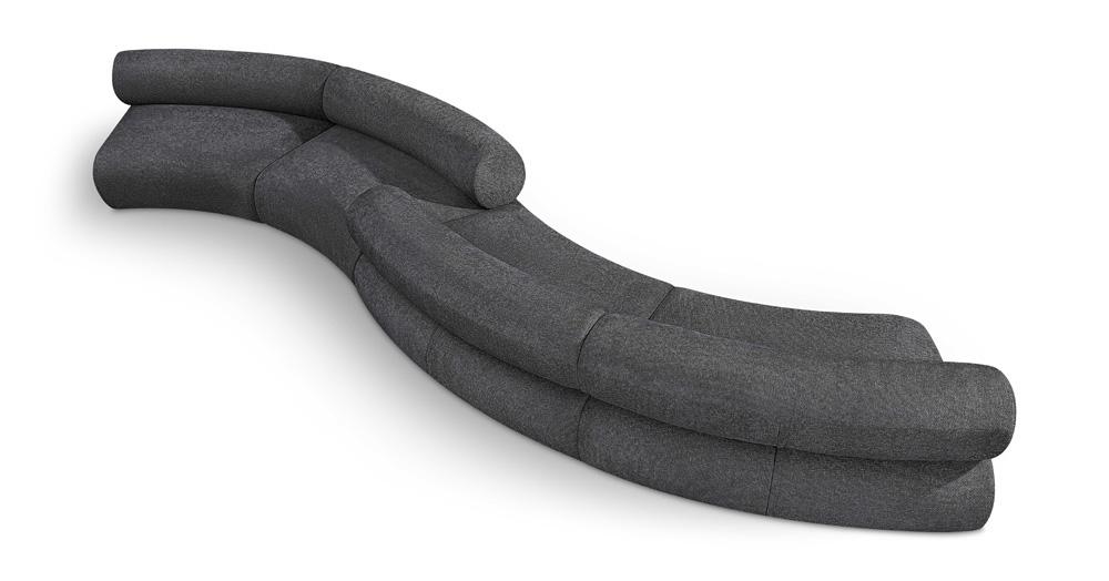 Meridian Furniture - Bale Grey Chenille Fabric Modular Sofa - 4Pc - 114Grey-S4B veiw 1