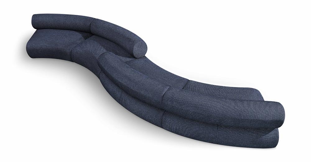 Meridian Furniture - Bale Navy Chenille Fabric Modular Sofa - 4Pc - 114Navy-S4B veiw 1