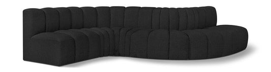 Meridian Furniture - Arc Black Boucle Fabric Modular Sofa - 6Pc - 102Black-S6A veiw 1