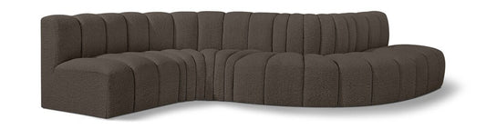 Meridian Furniture - Arc Brown Boucle Fabric Modular Sofa - 6Pc - 102Brown-S6A veiw 1