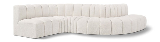 Meridian Furniture - Arc Cream Boucle Fabric Modular Sofa - 6Pc - 102Cream-S6A veiw 1
