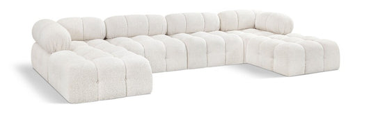 Meridian Furniture - Ames Cream Boucle Fabric Modular Sectional - 6Pc - 611Cream-Sec6D veiw 1