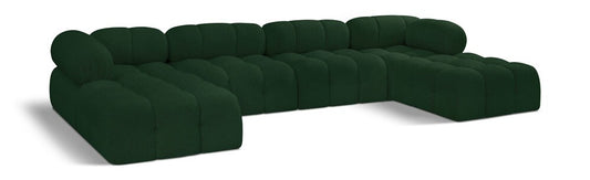 Meridian Furniture - Ames Green Boucle Fabric Modular Sectional - 6Pc - 611Green-Sec6D veiw 1