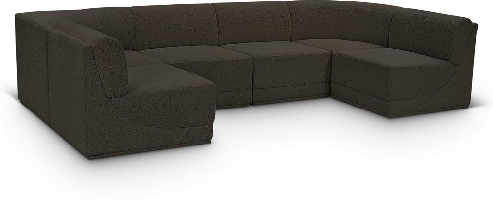 Meridian Furniture - Ollie Brown Boucle Fabric Modular Sectional - 6Pc - 118Brown-Sec6B veiw 1