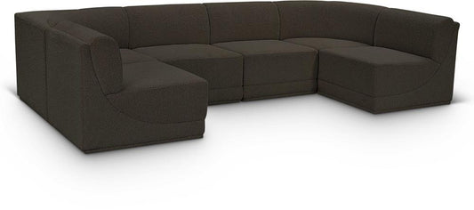 Meridian Furniture - Ollie Brown Boucle Fabric Modular Sectional - 6Pc - 118Brown-Sec6B veiw 1