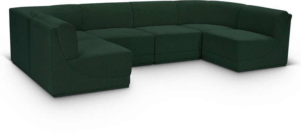 Meridian Furniture - Ollie Green Boucle Fabric Modular Sectional - 6Pc - 118Green-Sec6B veiw 1