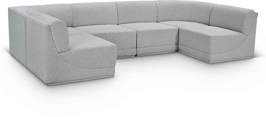 Meridian Furniture - Ollie Grey Boucle Fabric Modular Sectional - 6Pc - 118Grey-Sec6B veiw 1