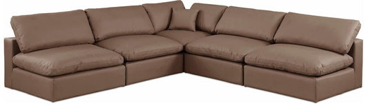 Meridian Furniture - Comfy Brown Vegan Leather Modular Sectional - 5Pc - 188Brown-Sec5B veiw 1