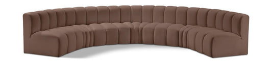 Meridian Furniture - Arc Brown Vegan Leather Modular Sofa - 7Pc - 101Brown-S7B veiw 1