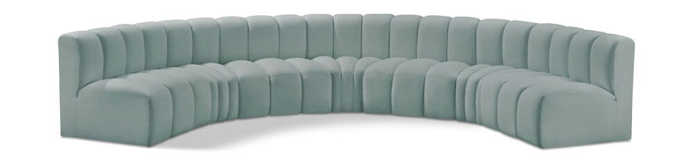 Meridian Furniture - Arc Mint Green Vegan Leather Modular Sofa - 7Pc - 101Mint-S7B veiw 1