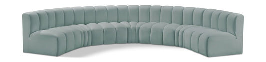 Meridian Furniture - Arc Mint Green Vegan Leather Modular Sofa - 7Pc - 101Mint-S7B veiw 1